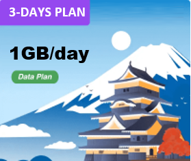 Japan 3 Days Unlimited Data(1GB/day high speed)