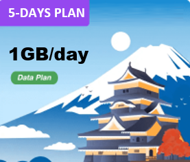 Japan 5 Days Unlimited Data(1GB/day high speed)