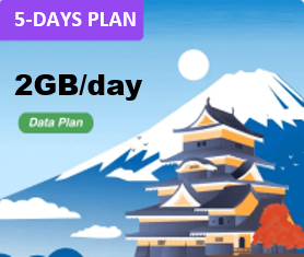 Japan 5 Days Unlimited Data(2GB/day high speed)

