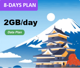 Japan 8 Days Unlimited Data(2GB/day high speed)